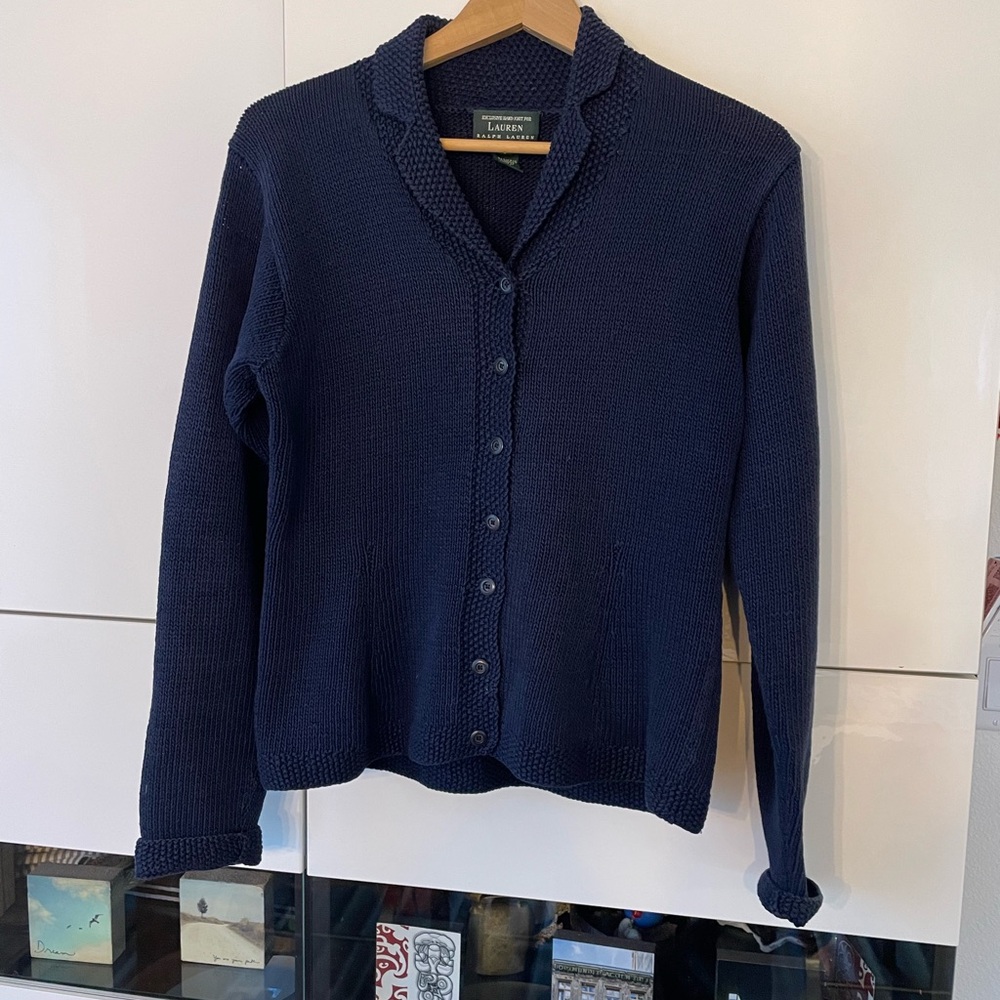 Lauren Ralph Lauren Dark Blue Women's Cardigan - Picture 4 of 6